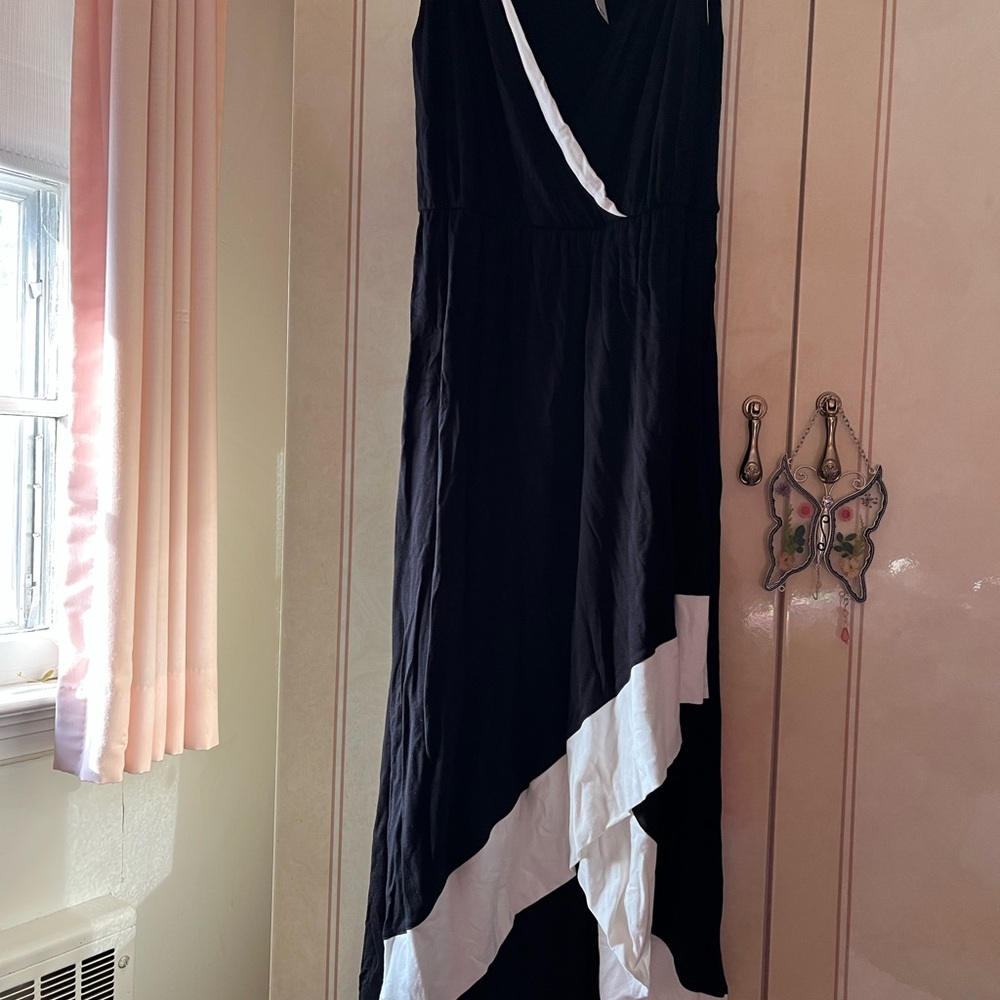 New York & Company Black and White Asymmetrical Dress, get noticed!
